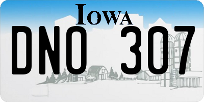 IA license plate DNO307