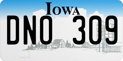 IA license plate DNO309