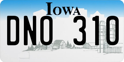 IA license plate DNO310