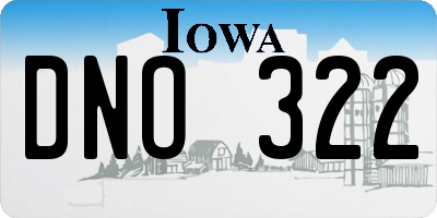IA license plate DNO322