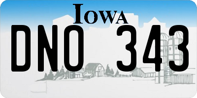 IA license plate DNO343