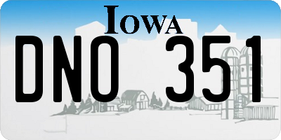IA license plate DNO351
