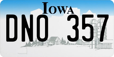 IA license plate DNO357
