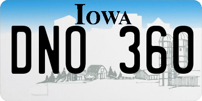 IA license plate DNO360