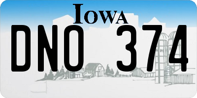 IA license plate DNO374