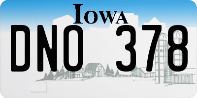 IA license plate DNO378