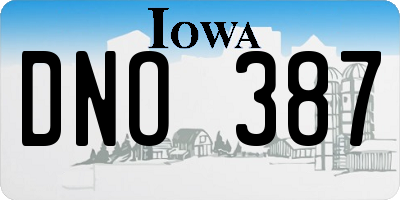 IA license plate DNO387
