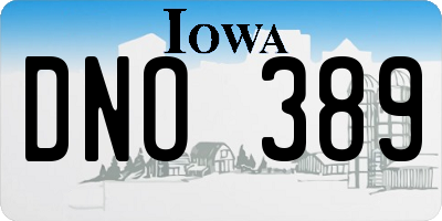 IA license plate DNO389