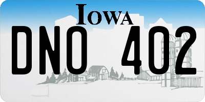 IA license plate DNO402