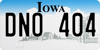 IA license plate DNO404