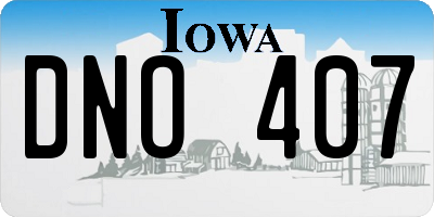 IA license plate DNO407