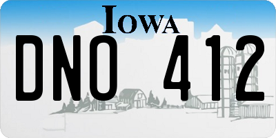 IA license plate DNO412