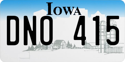 IA license plate DNO415