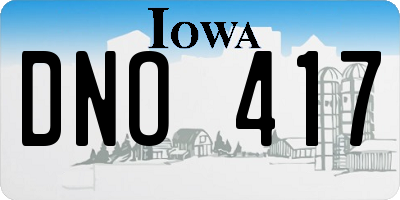 IA license plate DNO417
