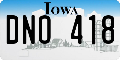 IA license plate DNO418