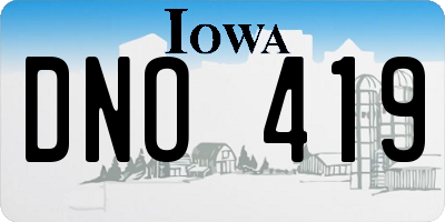 IA license plate DNO419
