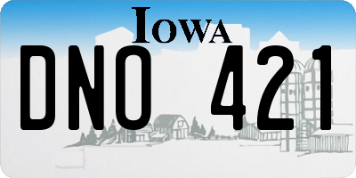 IA license plate DNO421