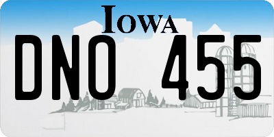 IA license plate DNO455