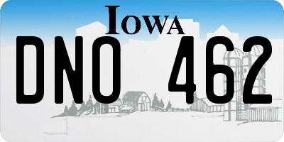 IA license plate DNO462