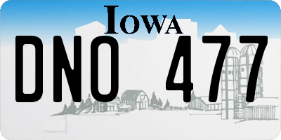IA license plate DNO477