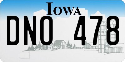 IA license plate DNO478