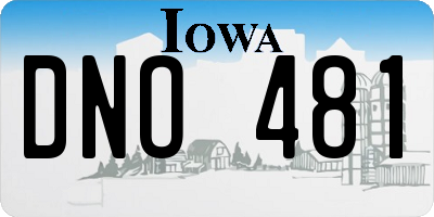 IA license plate DNO481