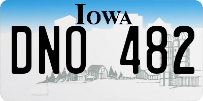 IA license plate DNO482