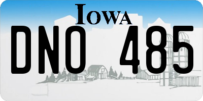 IA license plate DNO485