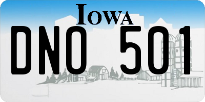 IA license plate DNO501