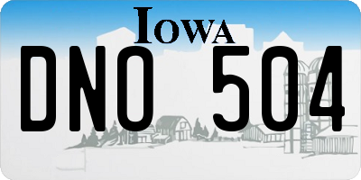 IA license plate DNO504