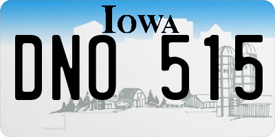 IA license plate DNO515