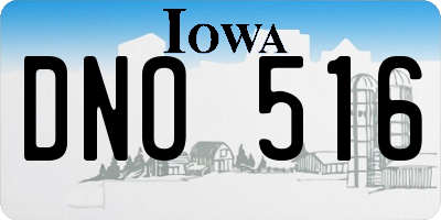 IA license plate DNO516