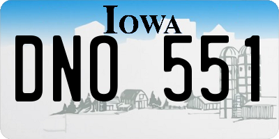 IA license plate DNO551
