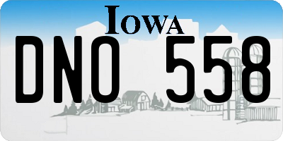 IA license plate DNO558