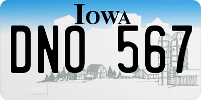 IA license plate DNO567