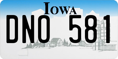 IA license plate DNO581