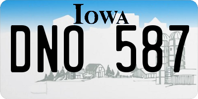 IA license plate DNO587