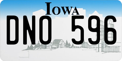 IA license plate DNO596