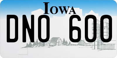IA license plate DNO600