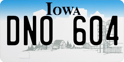 IA license plate DNO604