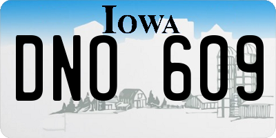 IA license plate DNO609