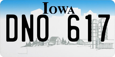 IA license plate DNO617