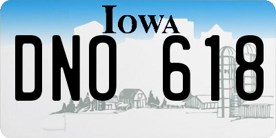 IA license plate DNO618