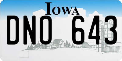 IA license plate DNO643