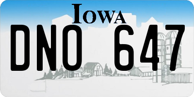 IA license plate DNO647
