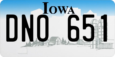 IA license plate DNO651