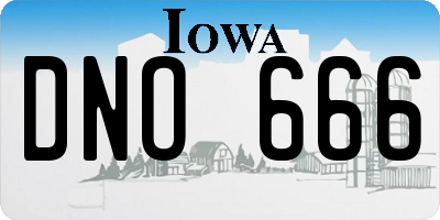 IA license plate DNO666