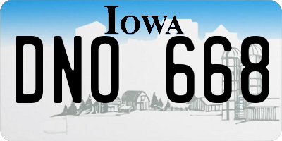 IA license plate DNO668