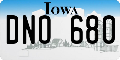 IA license plate DNO680