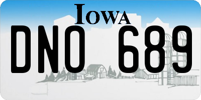 IA license plate DNO689